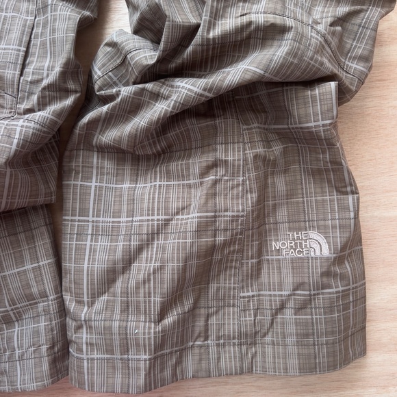 The North Face Hyvent nylon ski snow pants women's size L brown plaid pockets - Picture 4 of 9